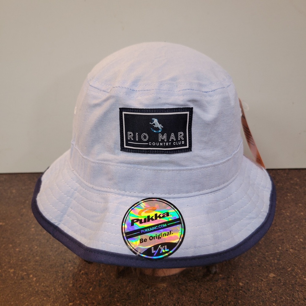 Pukka Small Brim Bucket Hat Womens L/XL Blue Cotton Lightweight Visor Binding